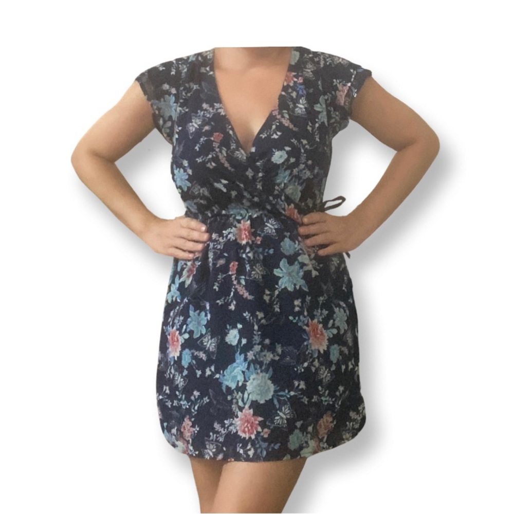 Blue Flower Mini Dress